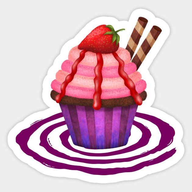 Strawberry Cupcake Sticker by DearTreehouse